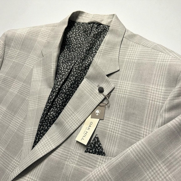 Mens Oak Hill 3XLT Grey Glen Plaid Blazer Sport Coat 54/56 NWT Two Button